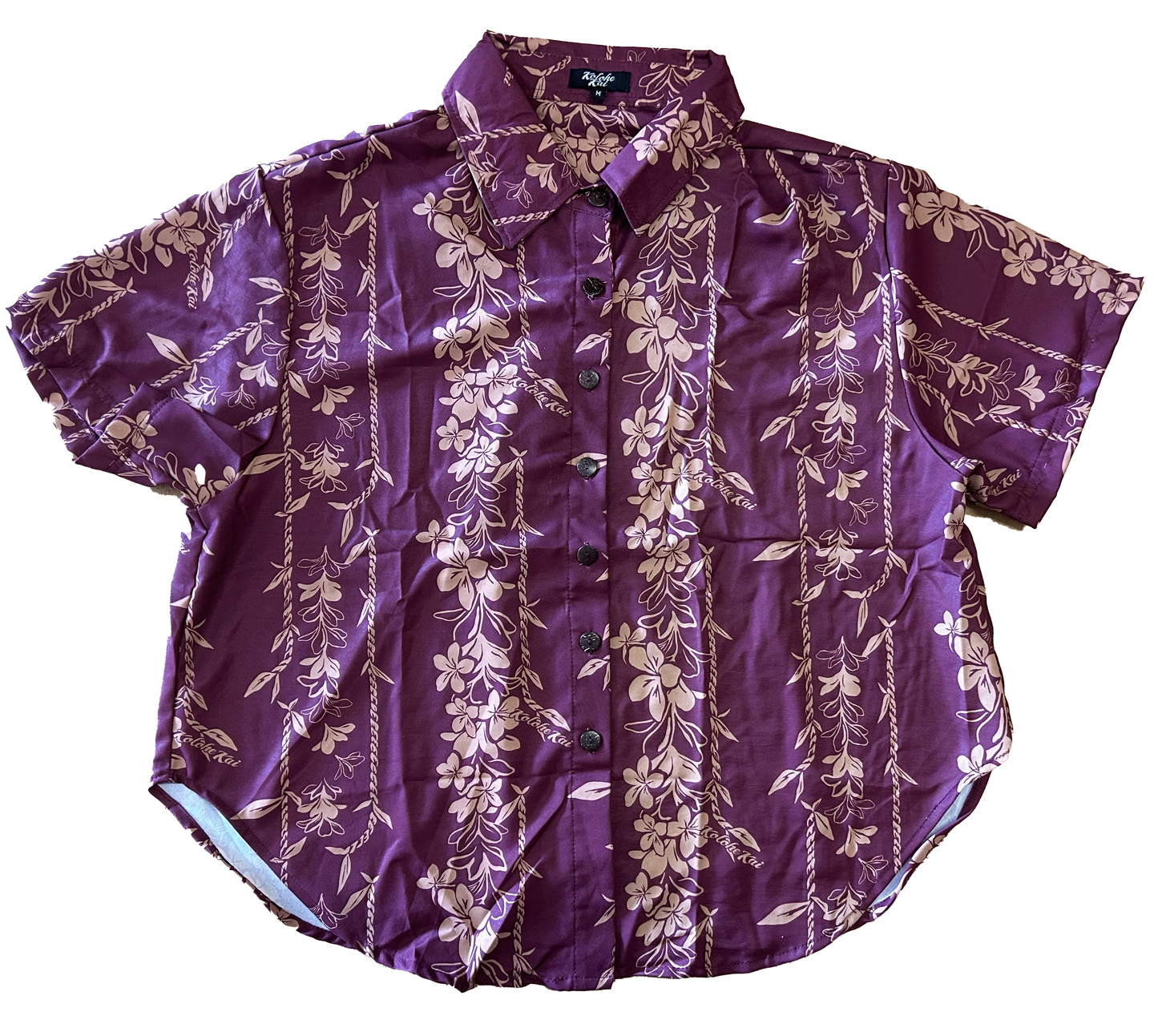 Women’s Aloha Button-Up Shirt (Maroon)