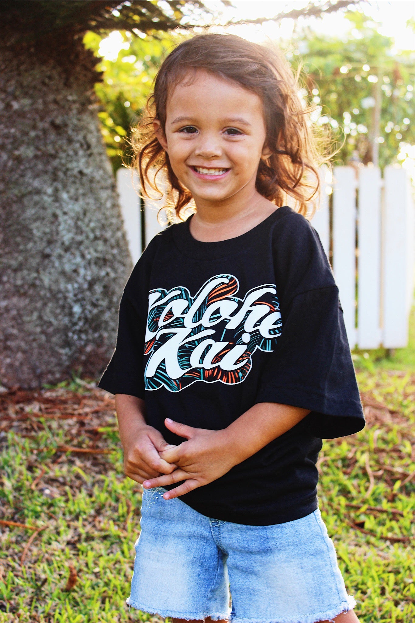 Youth/Toddler Palm Outline Logo Tee (Black) [No 5/6T]